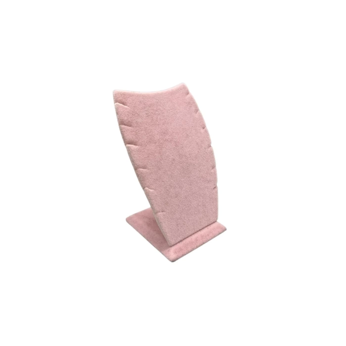 Yerli Üretim Dubai Model Süet Kumaş Pembe Renk 12/8 Cm Kolye - Zincir Ayaklı Stand