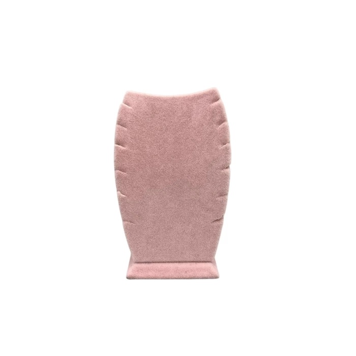 Yerli Üretim Dubai Model Süet Kumaş Pembe Renk 12/8 Cm Kolye - Zincir Ayaklı Stand