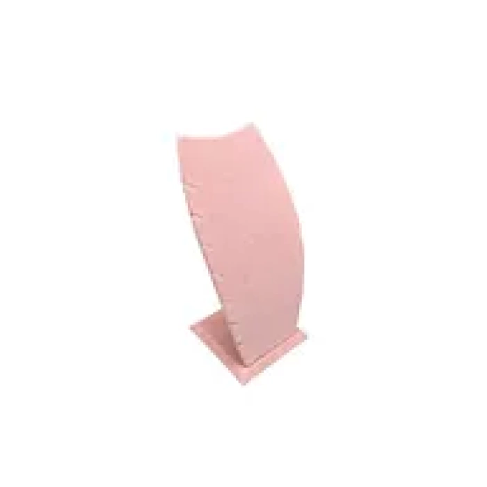 Yerli Üretim Dubai Model Süet Kumaş Pembe Renk 18/9 Cm Kolye - Zincir Ayaklı Stand