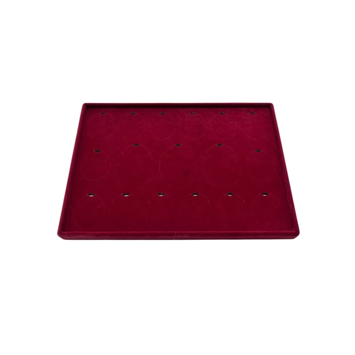 Yerli Üretim Bükreş Model Dikine Süet Kumaş Bordo 34-24 Cm Ayaklı Üçlü Set Tabla Stand