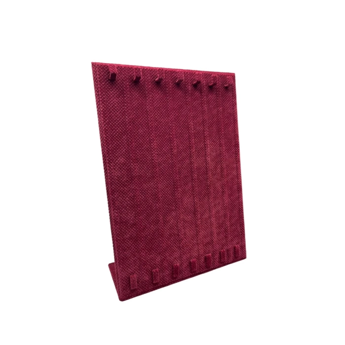 Yerli Üretim Keten Kumaş Bordo Renk 35/25 Cm Ayaklı Tırnaklı Tesbih Yüzük Kombin Sergileme Standı