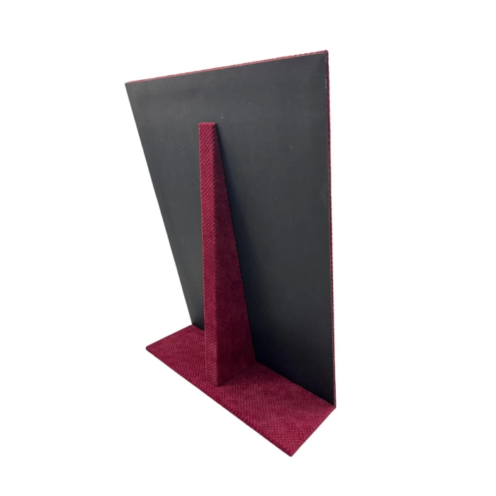 Yerli Üretim Keten Kumaş Bordo Renk 35/25 Cm Ayaklı Tırnaklı Tesbih Yüzük Kombin Sergileme Standı