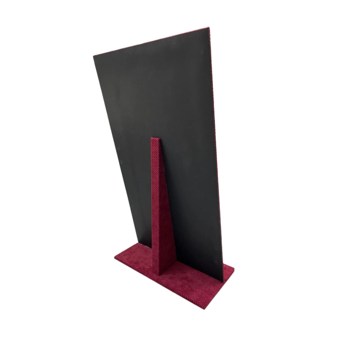 Yerli Üretim Keten Kumaş Bordo Renk 45/25 Cm Ayaklı Tırnaklı Tesbih Yüzük Kombin Sergileme Standı