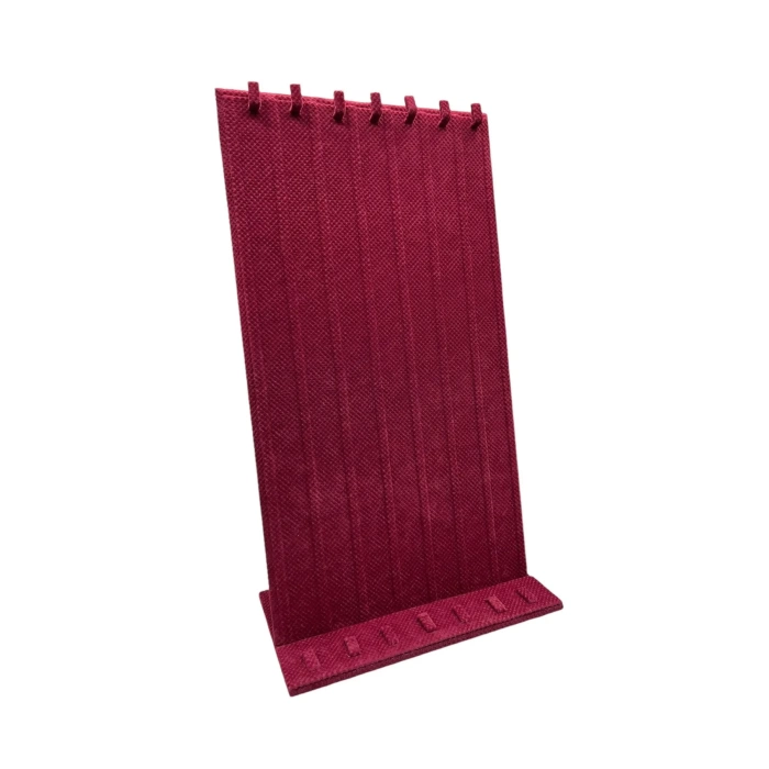 Yerli Üretim Keten Kumaş Bordo Renk 45/25 Cm Ayaklı Tırnaklı Tesbih Yüzük Kombin Sergileme Standı