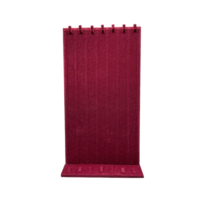 Yerli Üretim Keten Kumaş Bordo Renk 45/25 Cm Ayaklı Tırnaklı Tesbih Yüzük Kombin Sergileme Standı