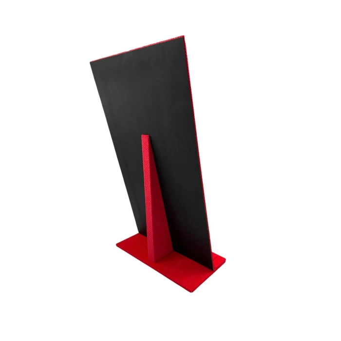 Yerli Üretim Keten Kumaş Kırmızı Renk 45/25 Cm Ayaklı Tırnaklı Tesbih Yüzük Kombin Sergileme Standı