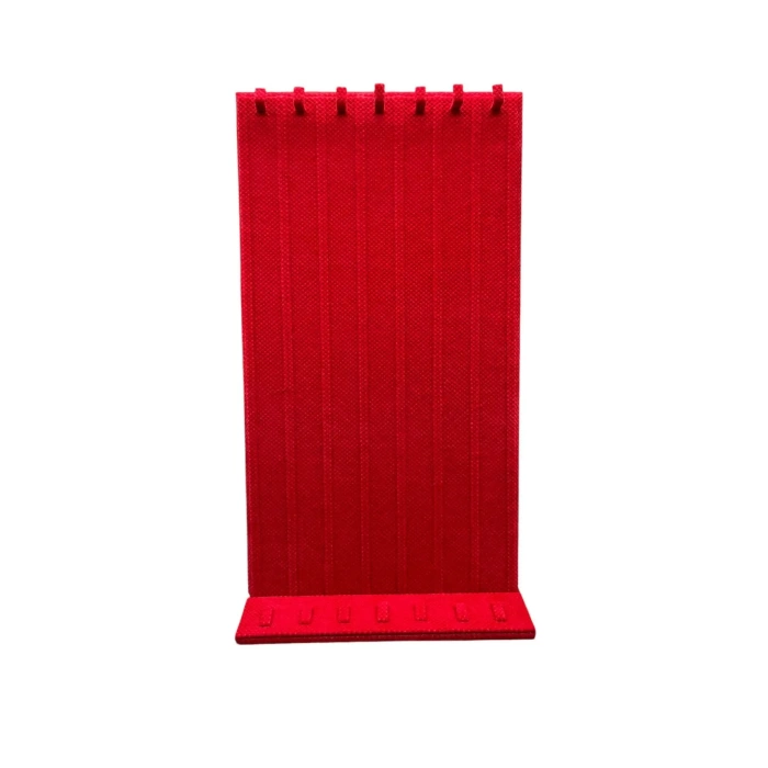 Yerli Üretim Keten Kumaş Kırmızı Renk 45/25 Cm Ayaklı Tırnaklı Tesbih Yüzük Kombin Sergileme Standı
