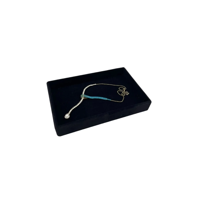 Yerli Üretim Küçük Boy Süet Kumaş Siyah Renk 22/14 Cm Servis Tablası
