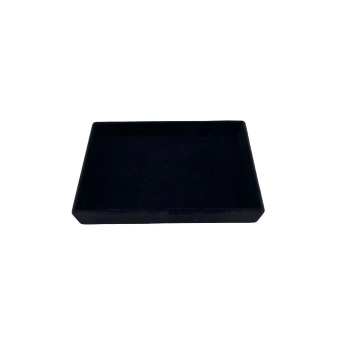 Yerli Üretim Küçük Boy Süet Kumaş Siyah Renk 22/14 Cm Servis Tablası