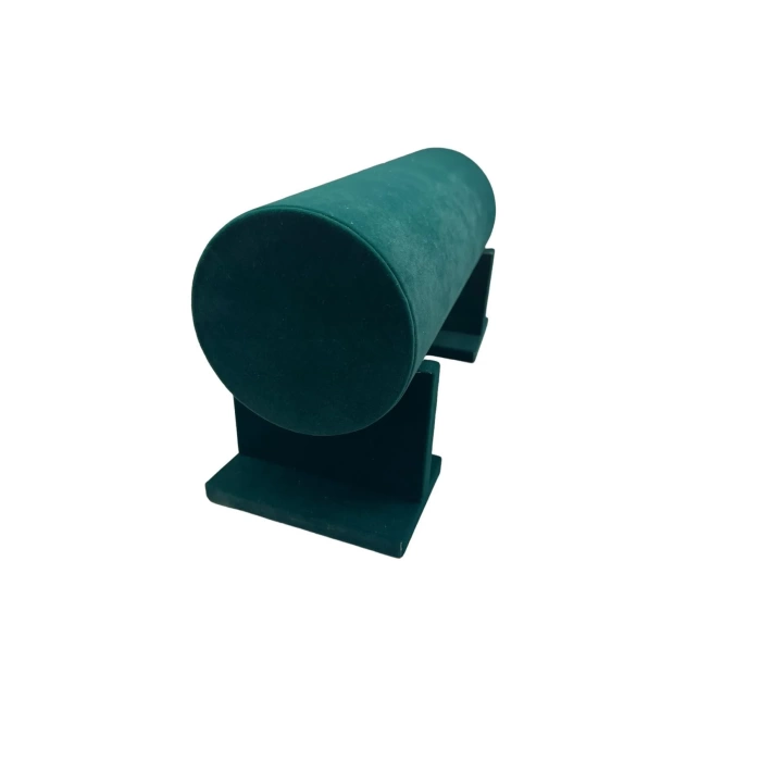 Yerli Üretim Küçük Boy Süet Kumaş Yeşil Renk 31 cm Ayaklı Taç Standı