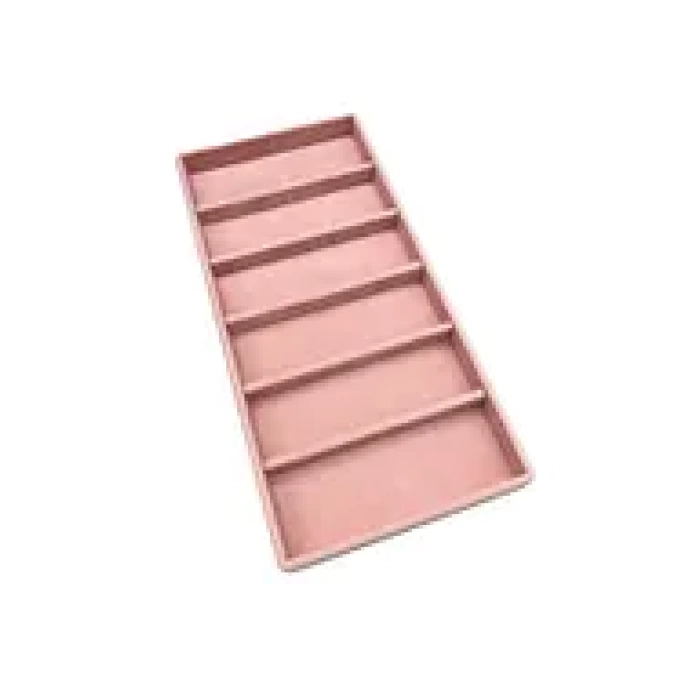Yerli Üretim Lefkoşa Model Süet Kumaş Pembe Renk 38 Cm / 19 Cm Gözlük Sergileme Çekmece İçi Stand
