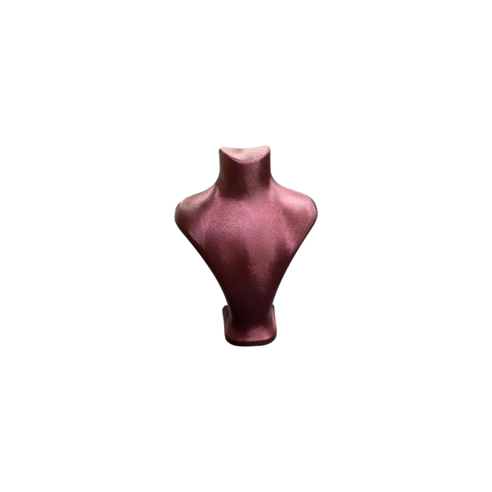 Yerli Üretim Londra Model İmera Deri Kumaş Kırmızı Renk 22/18 Cm Kolye Sergileme Mankeni