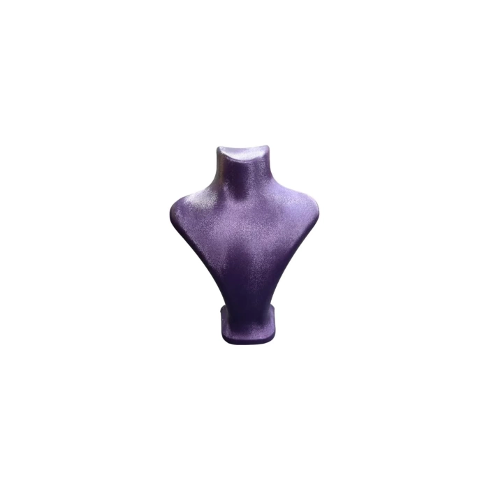 Yerli Üretim Londra Model İmera Deri Kumaş Mor Renk 22/18 Cm Kolye Sergileme Mankeni
