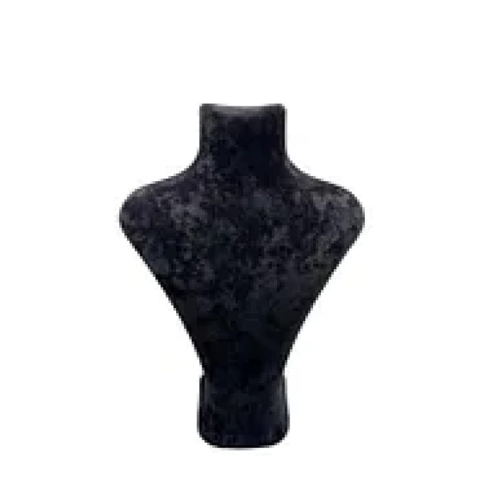 Yerli Üretim Londra Model Süet Kumaş 22/18 Cm Siyah Renk Kolye Sergileme Mankeni