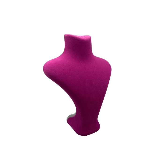 Yerli Üretim Londra Model Süet Kumaş Fujya Renk 28/ 22 Cm Kolye Sergileme Mankeni
