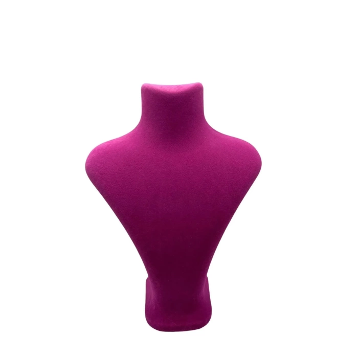 Yerli Üretim Londra Model Süet Kumaş Fujya Renk 28/ 22 Cm Kolye Sergileme Mankeni