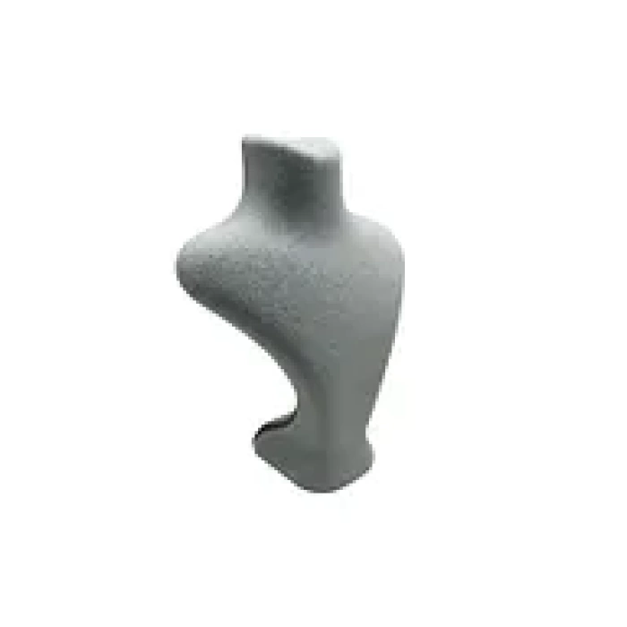 Yerli Üretim Londra Model Süet Kumaş Gri Renk 16/12 Cm Kolye Sergileme Mankeni