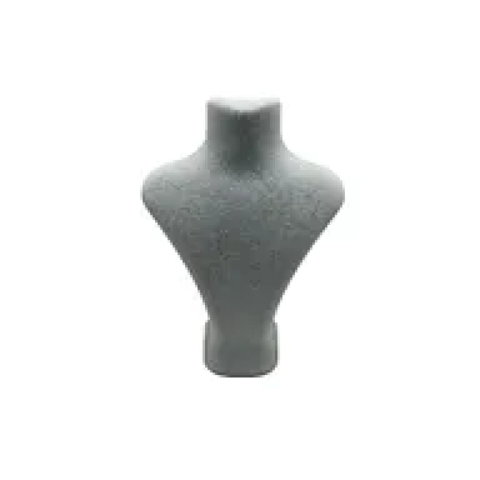 Yerli Üretim Londra Model Süet Kumaş Gri Renk 16/12 Cm Kolye Sergileme Mankeni