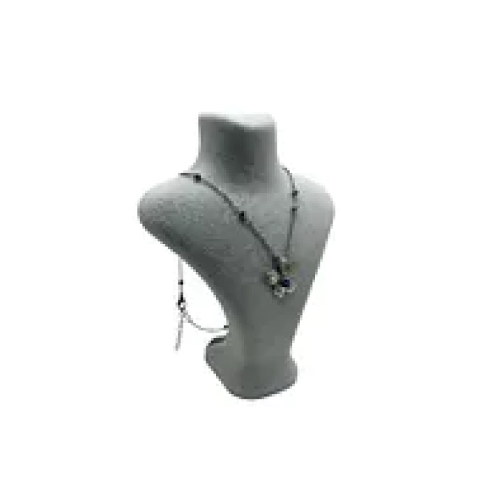 Yerli Üretim Londra Model Süet Kumaş Gri Renk 16/12 Cm Kolye Sergileme Mankeni