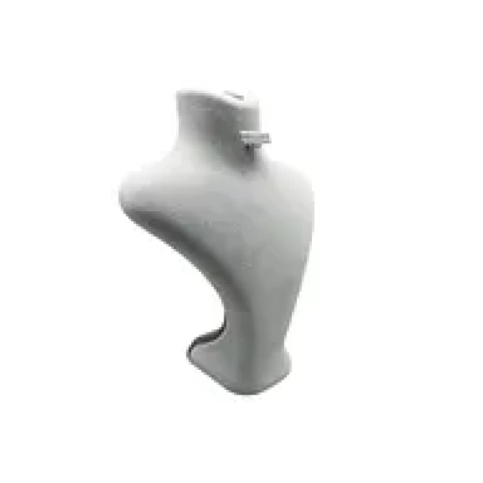 Yerli Üretim Londra Model Süet Kumaş Gri Renk 28/ 22 Cm Takım Kolye-küpe-yüzük Sergileme Mankeni