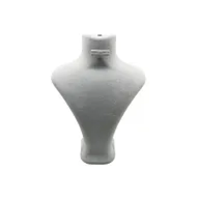 Yerli Üretim Londra Model Süet Kumaş Gri Renk 28/ 22 Cm Takım Kolye-küpe-yüzük Sergileme Mankeni