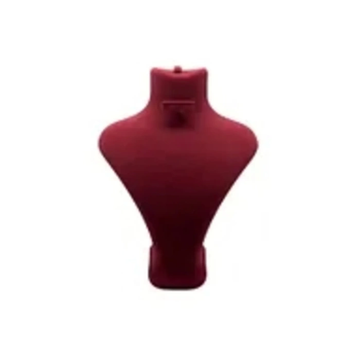 Yerli Üretim Londra Model Süet Kumaş Kırmızı Renk 28/ 22 Cm Kolye Sergileme Mankeni