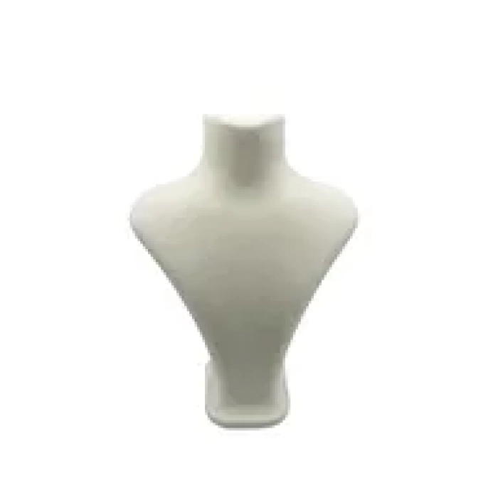 Yerli Üretim Londra Model Süet Kumaş Krem Renk 22/18 Cm Kolye Sergileme Mankeni
