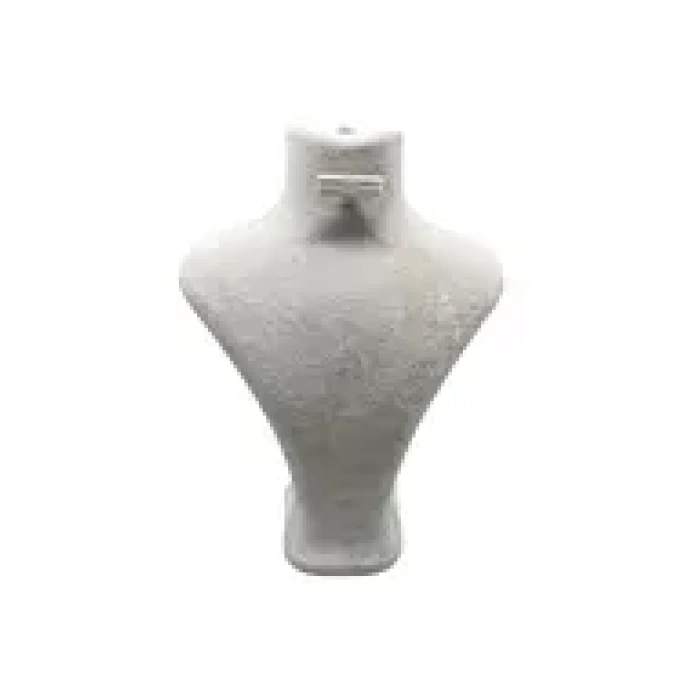 Yerli Üretim Londra Model Süet Kumaş Krem Renk 28/ 22 Cm Takım Kolye-Küpe-Yüzük Sergileme Mankeni