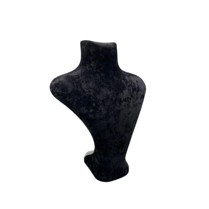 Yerli Üretim Londra Model Süet Kumaş Siyah Renk 28/ 22 Cm Kolye Sergileme Mankeni