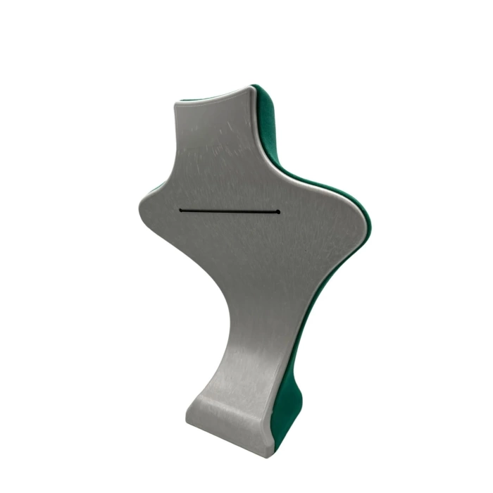 Yerli Üretim Londra Model Süet Kumaş Yeşil Renk 28/ 22 Cm Kolye Sergileme Mankeni