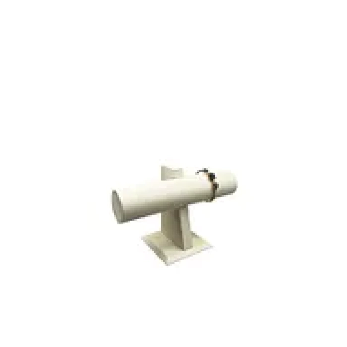 Yerli Üretim Lüx İmera Deri Kumaş Beyaz Renk Boy 15 cm En 23 cm Tekli T Model Bilezik Sergileme