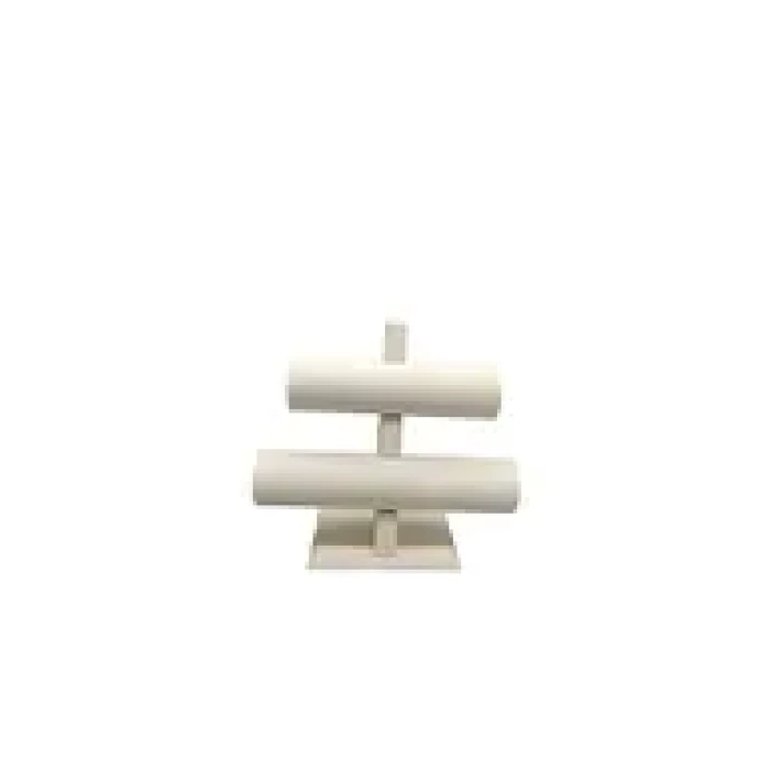 Yerli Üretim Lüx İmera Deri Kumaş Beyaz Renk Boy 20 cm En 24 cm 2Li T Model Bilezik Sergileme