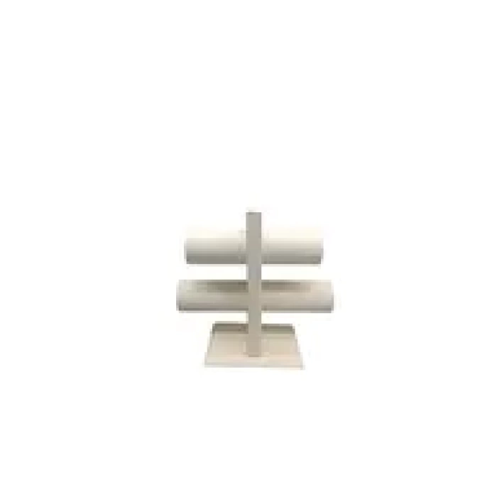 Yerli Üretim Lüx İmera Deri Kumaş Beyaz Renk Boy 20 cm En 24 cm 2Li T Model Bilezik Sergileme