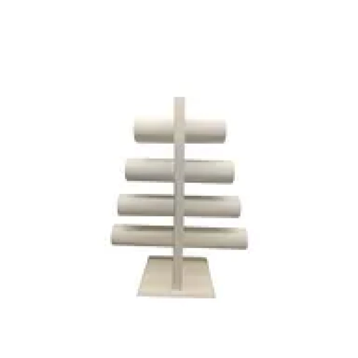 Yerli Üretim Lüx İmera Deri Kumaş Beyaz Renk Boy 38 cm En 33 cm Tekli T Model Bilezik Sergileme