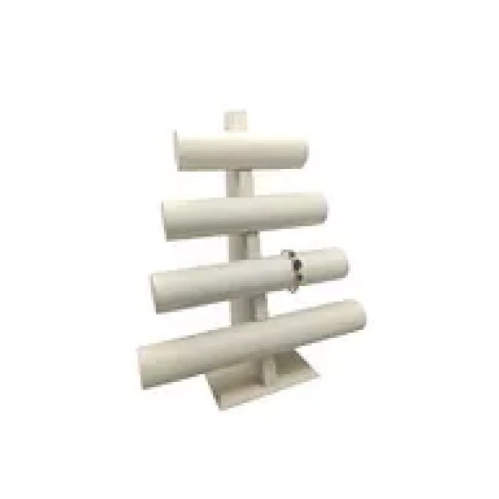 Yerli Üretim Lüx İmera Deri Kumaş Beyaz Renk Boy 38 cm En 33 cm Tekli T Model Bilezik Sergileme