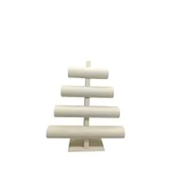 Yerli Üretim Lüx İmera Deri Kumaş Beyaz Renk Boy 38 cm En 33 cm Tekli T Model Bilezik Sergileme