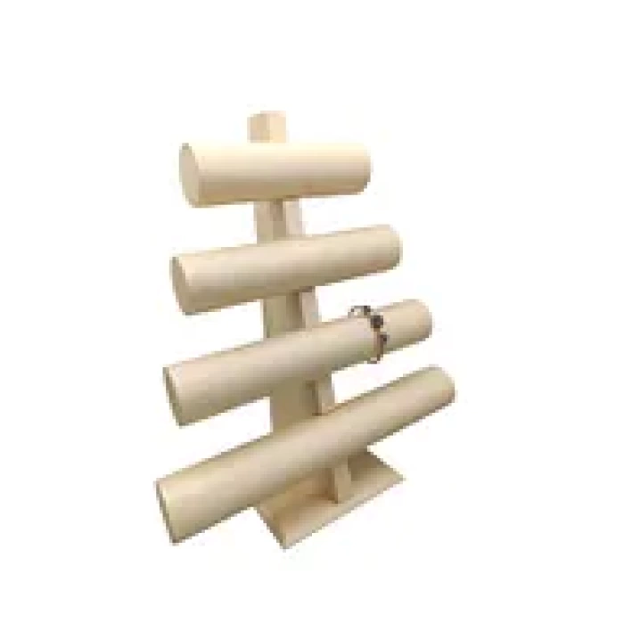 Yerli Üretim Lüx İmera Deri Kumaş Krem Renk Boy 38 cm En 33 cm Tekli T Model Bilezik Sergileme
