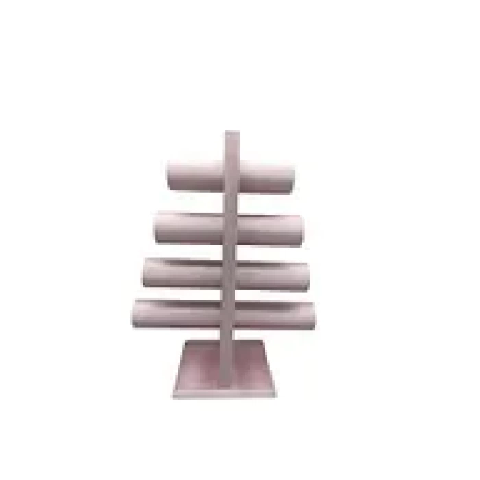 Yerli Üretim Lüx İmera Deri Kumaş Pembe Renk Boy 38 cm En 33 cm 4lü T Model Bilezik Sergileme