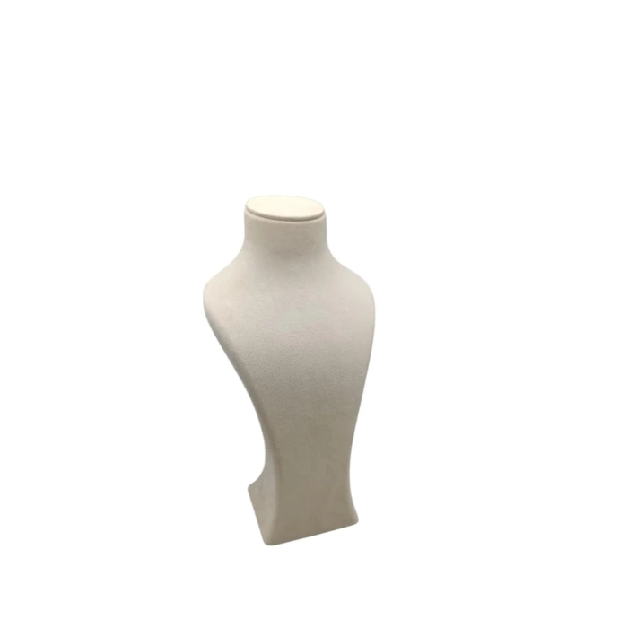 Yerli Üretim Lüx Model Sardunya Kumaş Krem Renk Boy 37 cm Kolye Takı Sergileme Mankeni