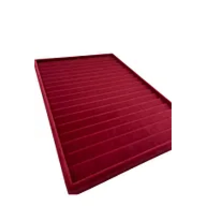 Yerli Üretim Madrid Model Süet Kumaş Bordo Renk 34/24 Cm Kademeli Çekmece Içi Bileklik-kolye Tablası