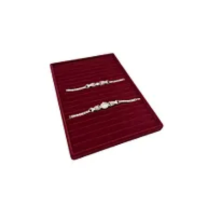 Yerli Üretim Madrid Model Süet Kumaş Bordo Renk 34/24 Cm Kademeli Çekmece Içi Bileklik-kolye Tablası