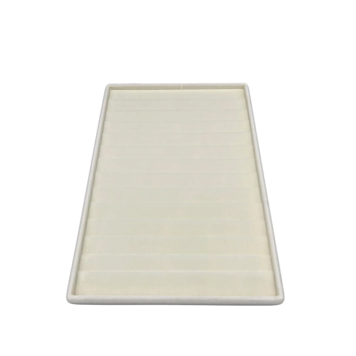 Yerli Üretim Madrid Model Süet Kumaş Krem Renk 34/24 Cm Kademeli Çekmece Ici Bileklik-kolye Standı