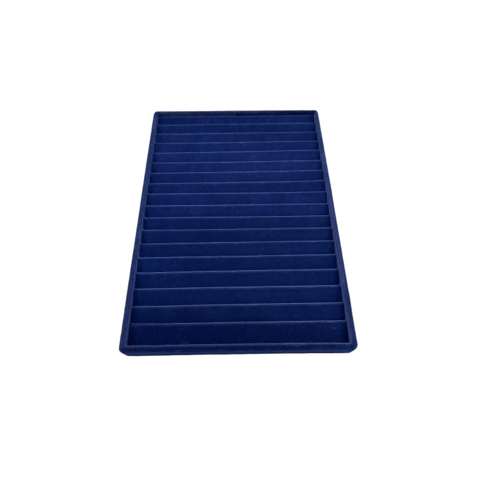 Yerli Üretim Madrid Model Süet Kumaş Lacivert Renk 34/24Cm Kademeli Çekmece İçi Bileklik Tablası