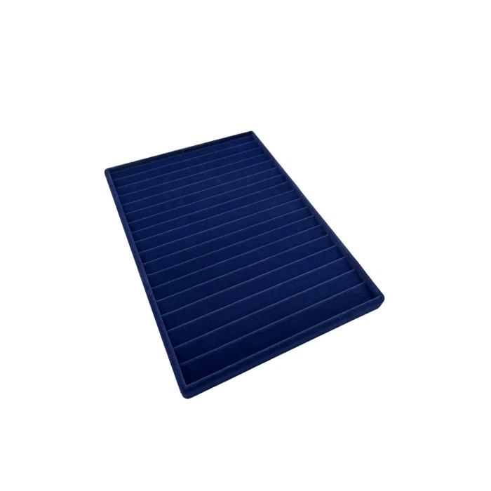 Yerli Üretim Madrid Model Süet Kumaş Lacivert Renk 34/24Cm Kademeli Çekmece İçi Bileklik Tablası