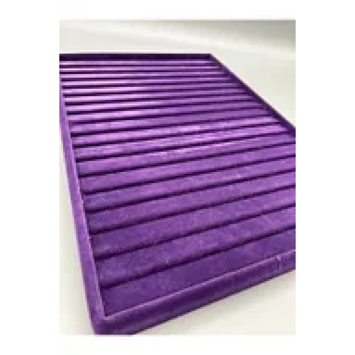 Yerli Üretim Madrid Model Süet Kumaş Mor Renk 34/24 Cm Kademeli Çekmece Içi Bileklik-kolye Tablası