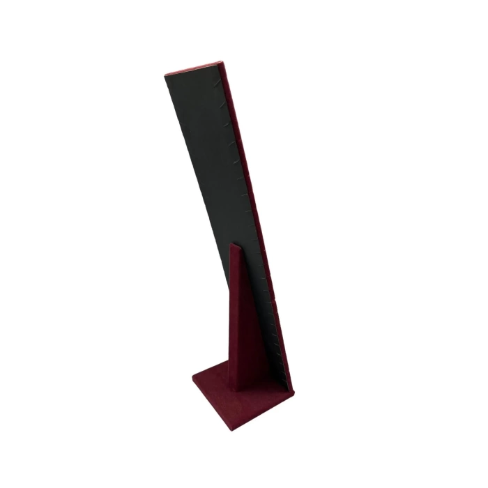 Yerli Üretim Moscow Model Süet Kumaş Bordo Renk 40/10 cm Ayaklı Takı Sergileme Standı