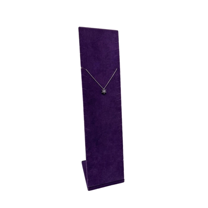 Yerli Üretim Moscow Model Süet Kumaş Mor Renk 40/10 Cm Ayaklı Takı Sergileme Standı