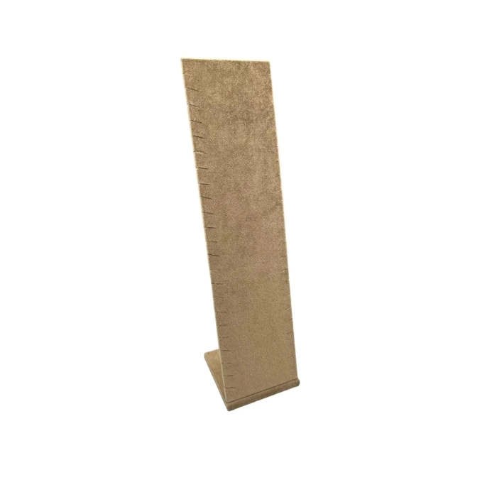 Yerli Üretim Moscow Model Süet Kumaş Sütlü Kahve Renk 40/10 Cm Ayaklı Takı Sergileme Standı