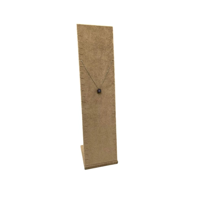 Yerli Üretim Moscow Model Süet Kumaş Sütlü Kahve Renk 40/10 Cm Ayaklı Takı Sergileme Standı
