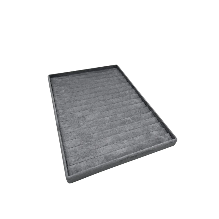 Yerli Üretim Özel Sardunya Kumaş Füme Renk 34/24Cm 14 Adet Kademeli Çekmece İçi Bileklik Tablası